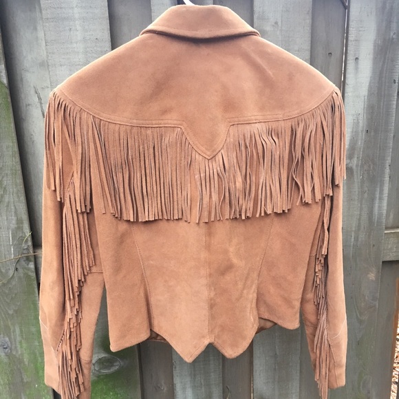 Vintage Leather Jacket with Fringe - Picture 7 of 8